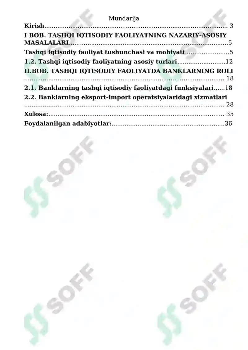 Tashqi iqtisodiy faoliyat turlari va banklar 2