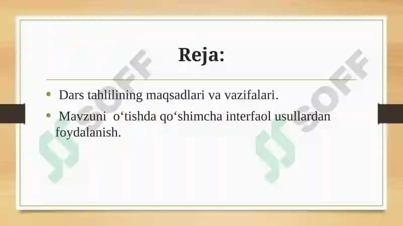 Dars tahlilining maqsad va vazifalari 2