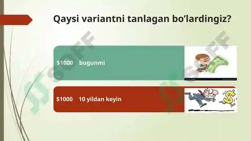 Pulning vaqt bo’yicha qiymati 2