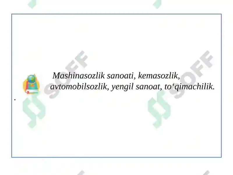 Jahonmashinasozlik va yengil sanoat geografiyasi 2