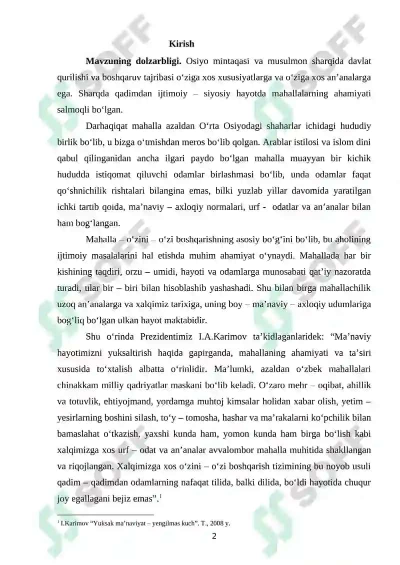 Mahalla (guzor) lar tarixidan 2