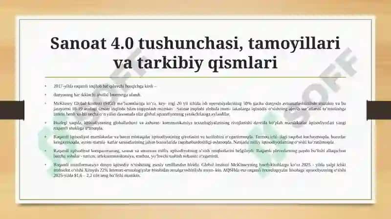 Raqamli elektron tijorat va 4.0 industriya 2