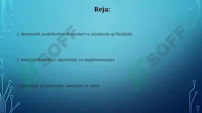 Matematik modellashtirish 2