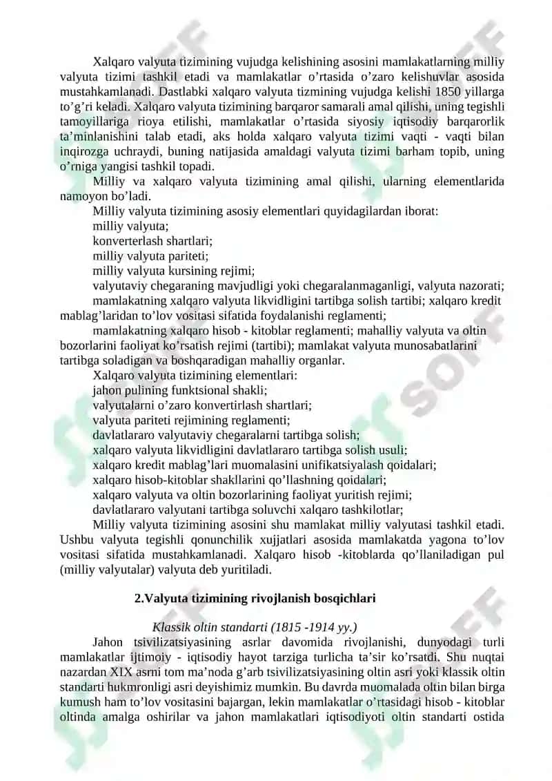 Pulning xalqaro munosabatlardagi harakati 2