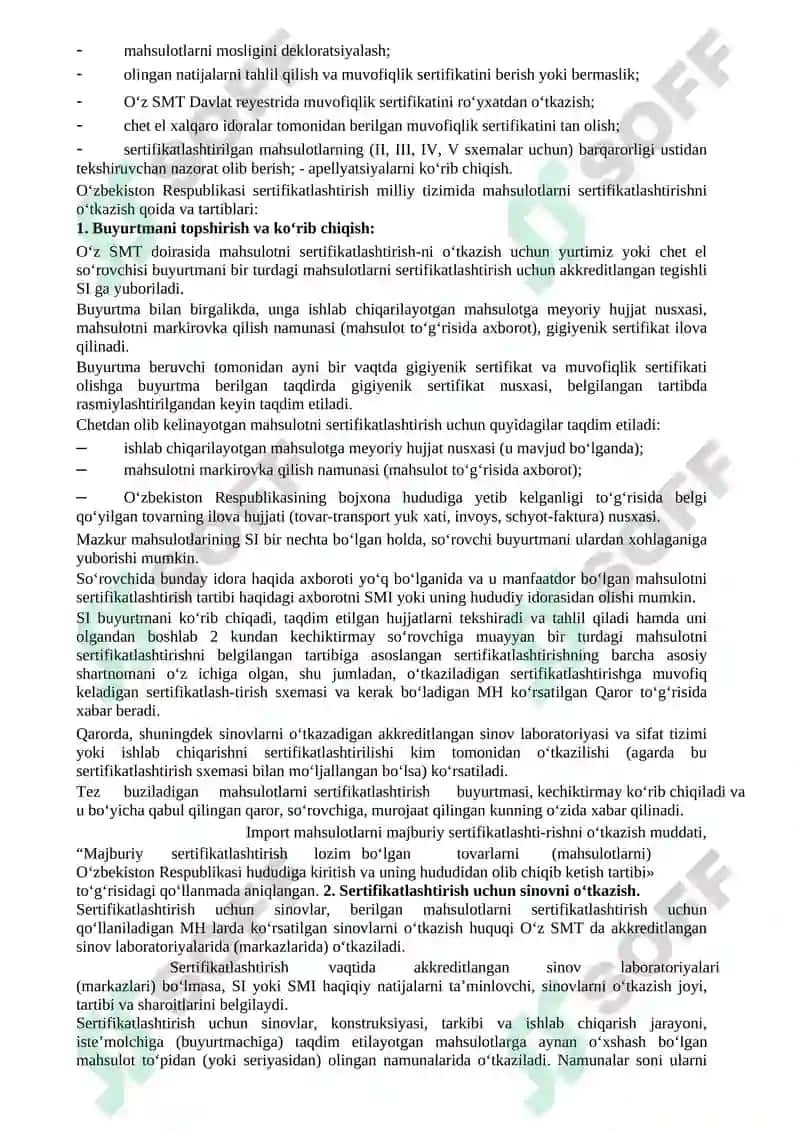 Sertifikatlashtirishni O‘tkazish Tartibi 2