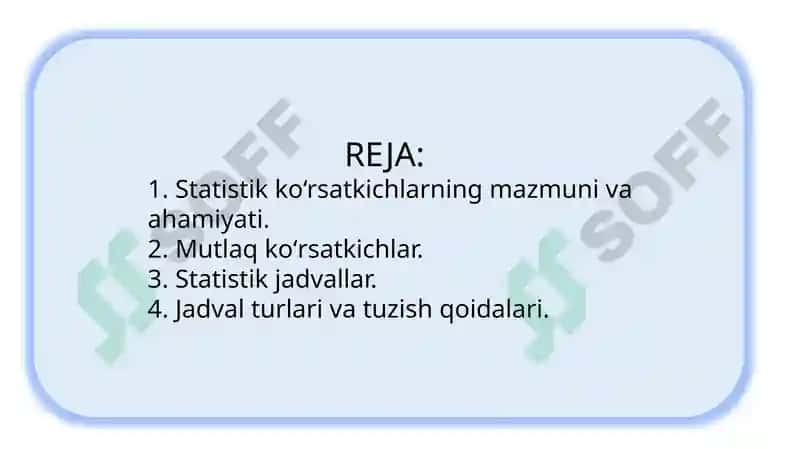 Statistik ko‘rsatkichlar 2