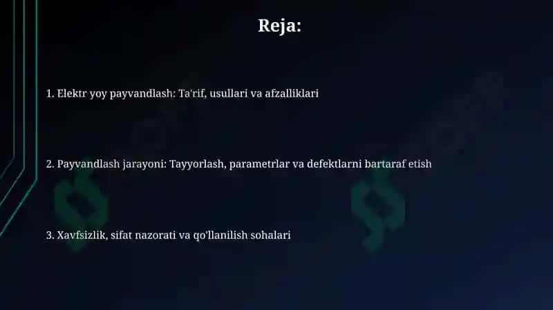 Elektr yoy bilan payvandlash 2