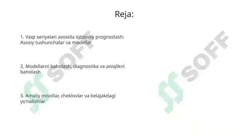 Vaqtqatorlari asosida iqtisodiy prognozlash 2