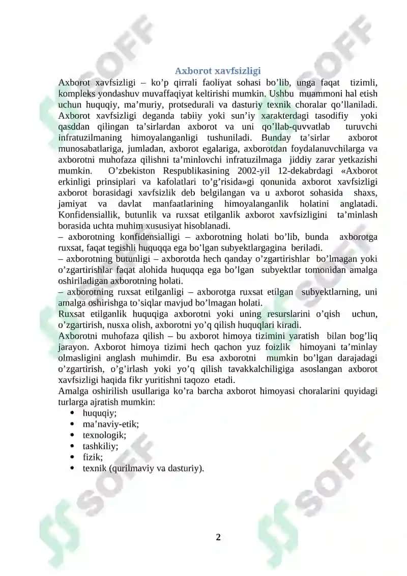 Axborot xavfsizligi 2