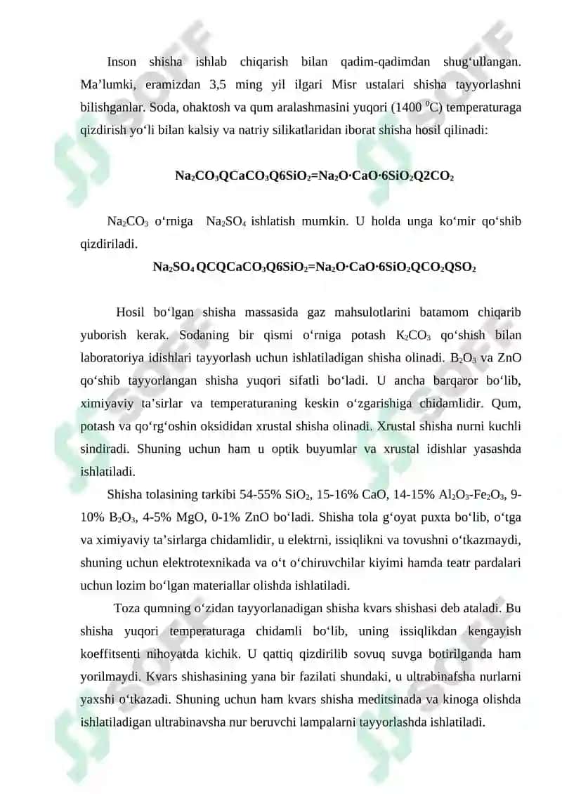 Shisha ishlab chiqarish texnologiyasi 2