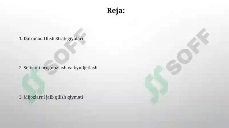 Daromad Olish Strategiyalari 2