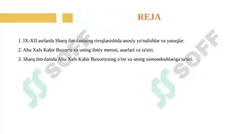 Sharq ilm-fanining IX-XII asrlardagi rivojlaniishi 2