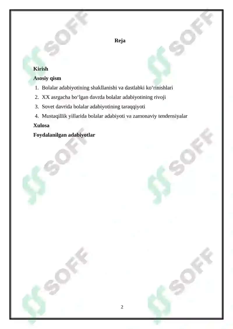 Bolalar adabiyotining rivojlanish bosqichlari 2
