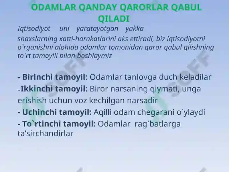 IQTISODIYOTNING O`NTA TAMOYILI 2