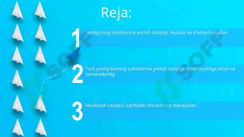 Yonilg'ining solishtirma yonish issiqligi 2