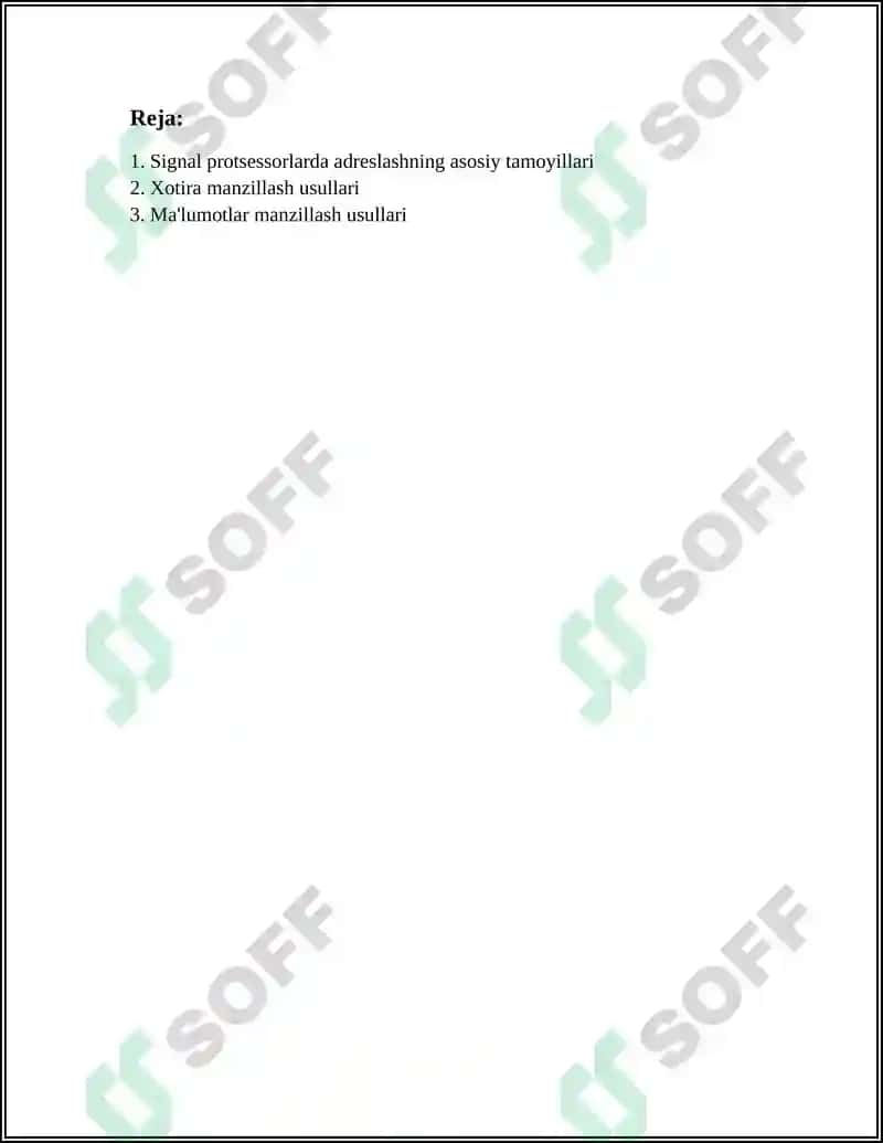 SIGNAL PROTSESSORLARIDA ADRESLASH USULLARI 2