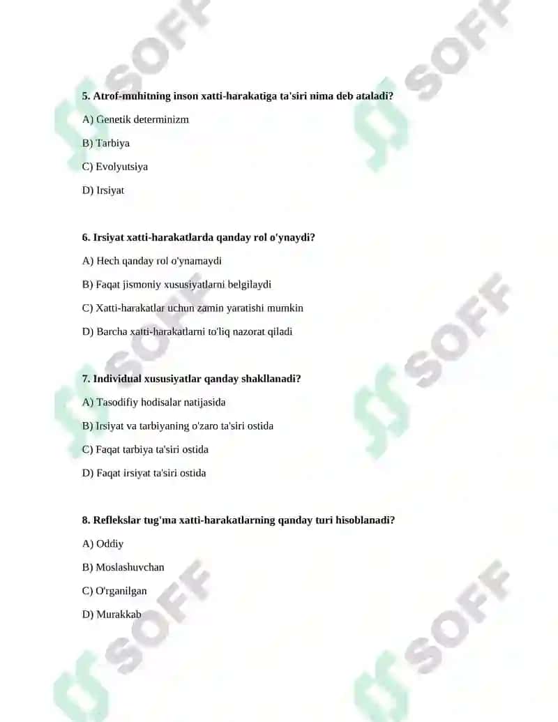 Tugʻma va individual xatti-harakatlar 2