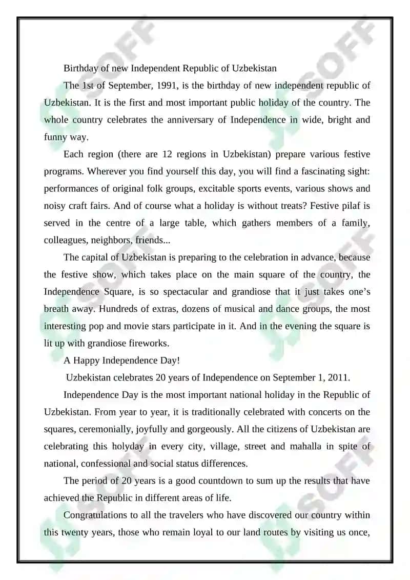Independence Day of Uzbekistan 2