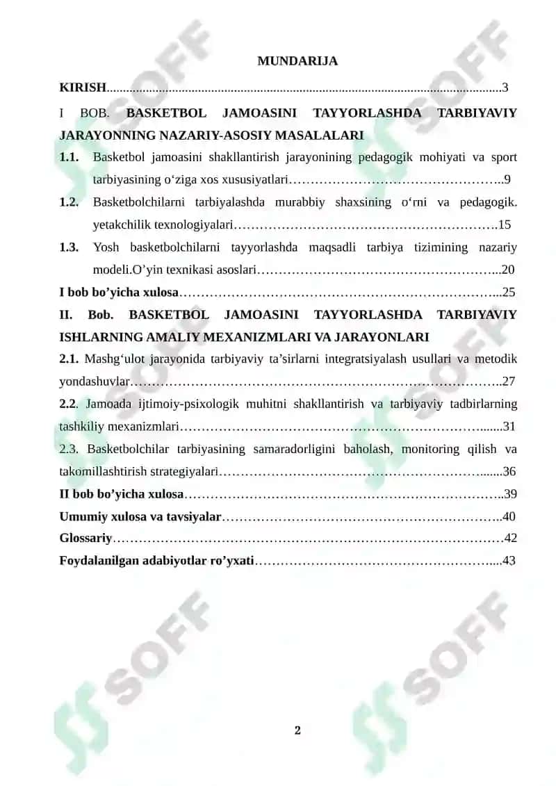 BASKETBOL JAMOASINI TAYYORLASH 2