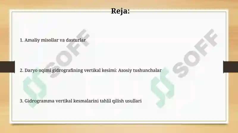Daryo oqimi gidrografining vertikal kesimi 2