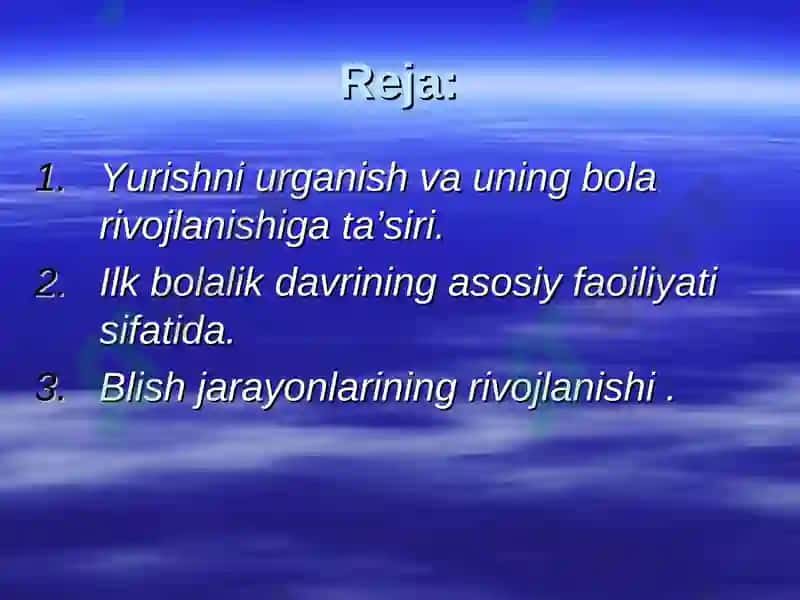 Ilk bolalik davrining rivojlanishi 2
