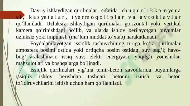 Issiqlik ishlov berish qurilmalari 2