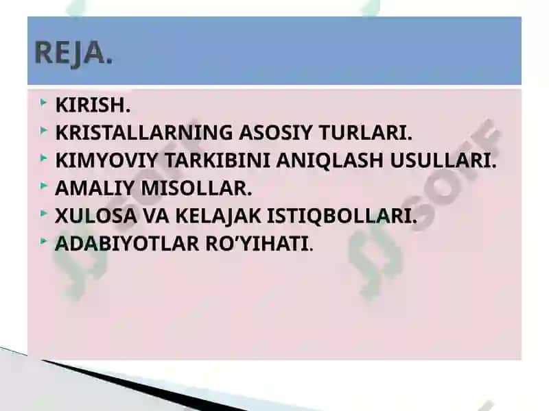 Kristallarning Kimyoviy Tarkibini O’rganish 2