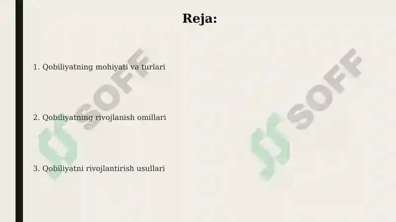 Qobiliyat va uning rivojlanishi 2
