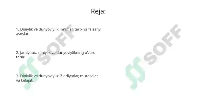 Diniylik va dunyoviylik 2