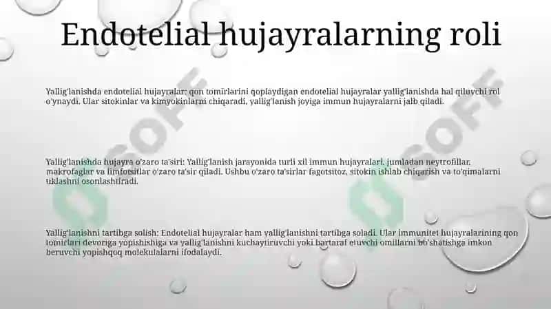 Yallig'lanish reaksiyasi vaqtida hujayralarning o'zaro tasiri 2