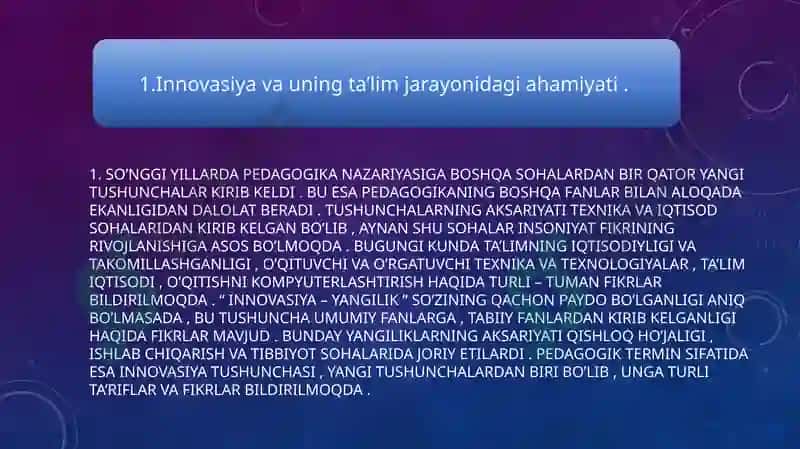 Innavatsion Pedagogik jarayon Qonuniyatlari 2