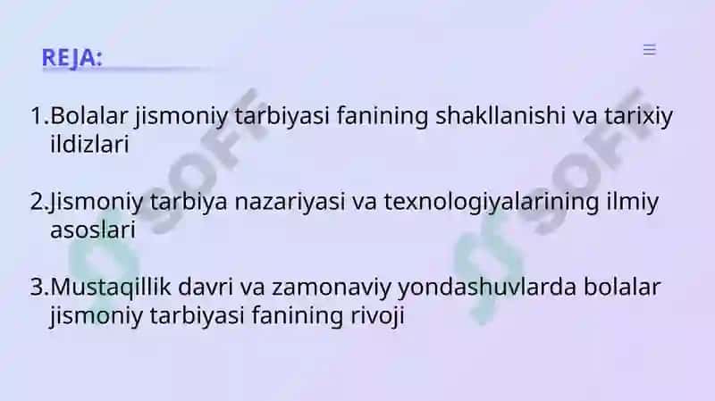 Bolalar jismoniy tarbiyasi nazariyasi va texnologiyalari fanining rivojlanish tarixi 2