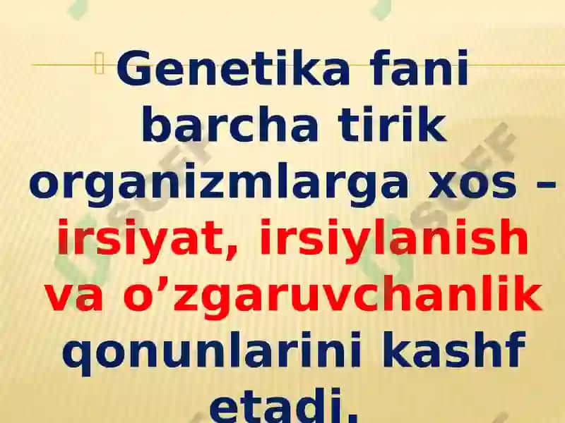 UMUMIY GENETIKA ASOSLARI 2