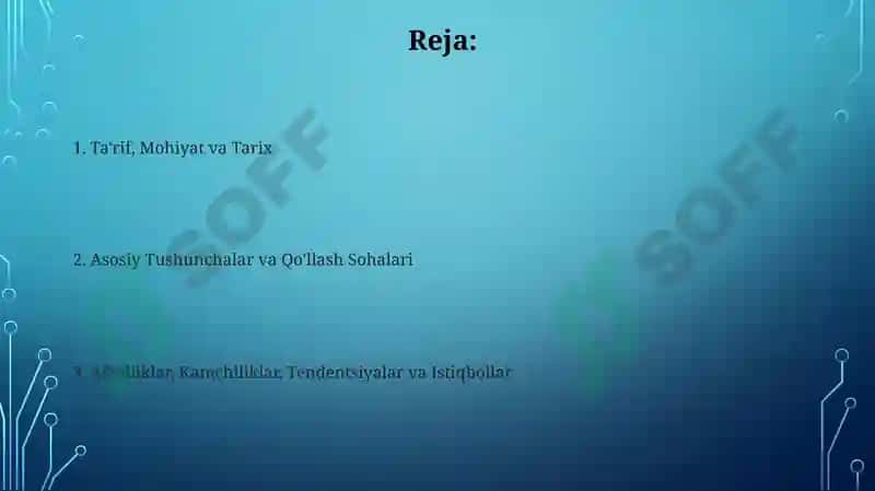 Slayd koʻrinishida qilib ber 2