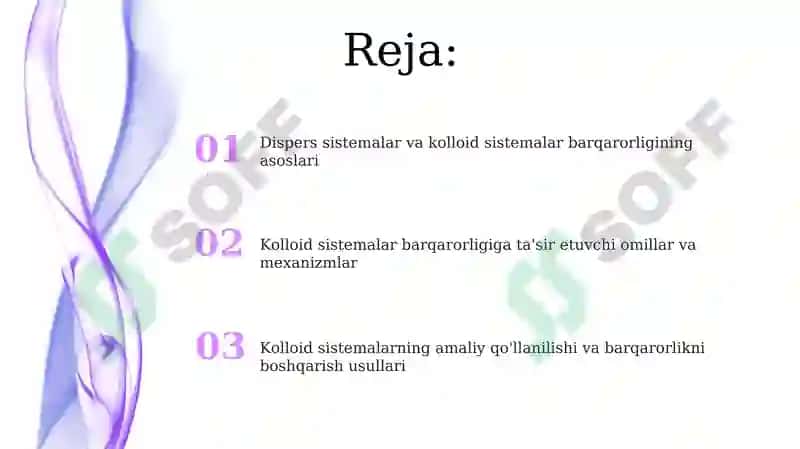 Dispers sistemalar va kolloid sistemalar barqarorligining asoslari 2