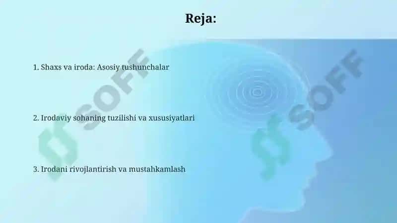 Shaxs va uning irodaviy sohasi 2