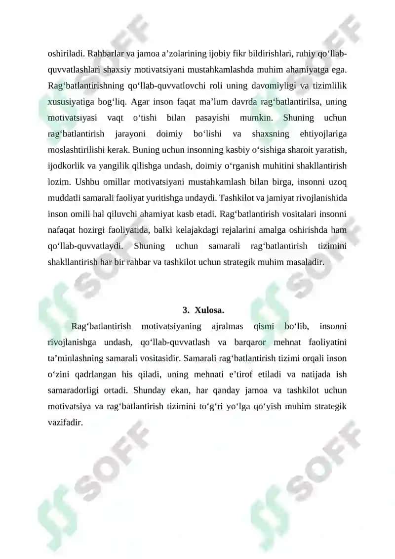 Ragʻbatlantirish va motivatsiya 2