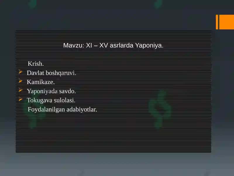 XI – XV asrlarda Yaponiya 2