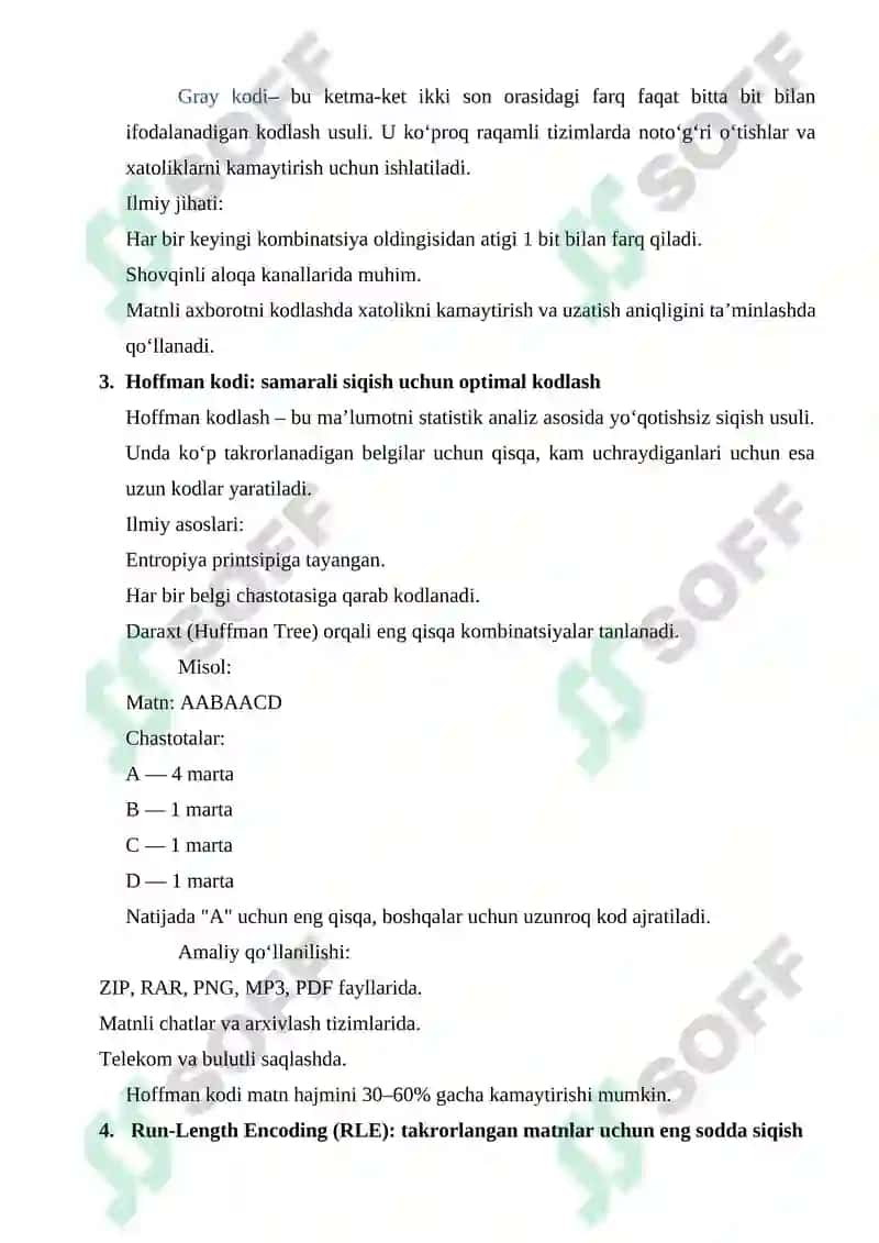 Berilganlarni kodlash usullari 2