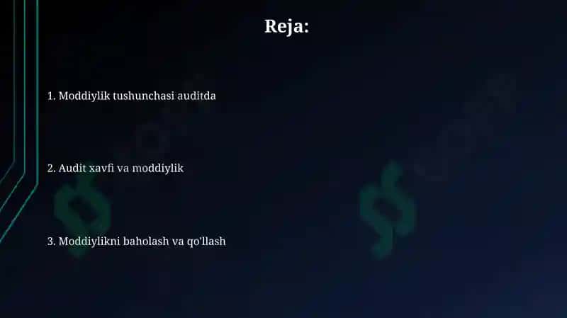 Auditda muhimlik tushunchasi va auditorlik riski 2