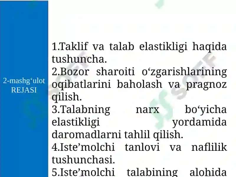 Taklif va talab elastikligi 2