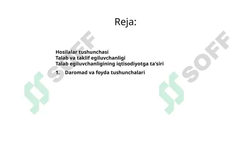 Hosilalar va Iqtisodiy Masalalar 2