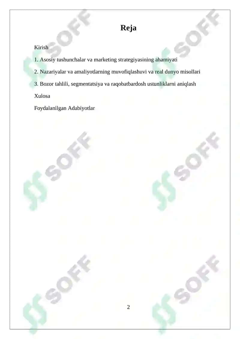 Marketing Strategiyasini Yaratish 2