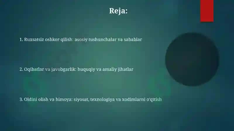 Ruxsatsiz oshkor qilish 2
