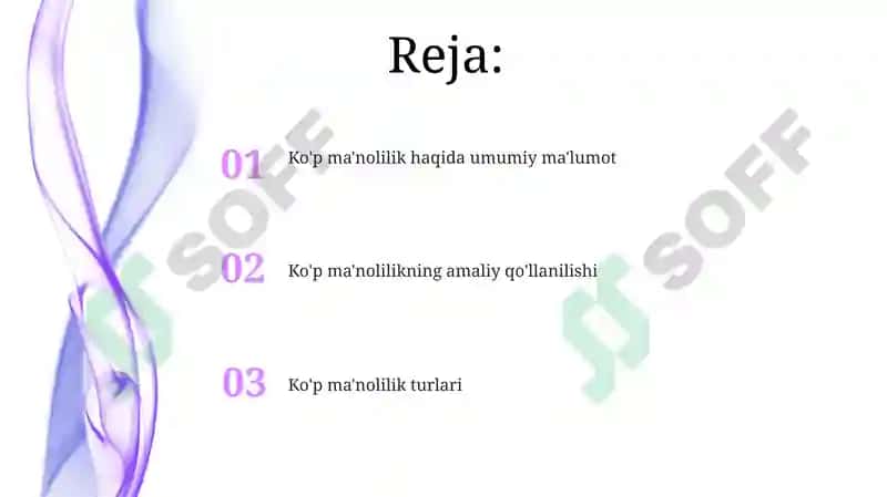 Ko'p ma'nolilik turlari 2