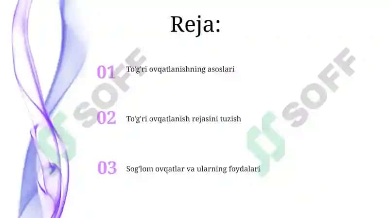 To'g'ri ovqatlanish ratsioni 2