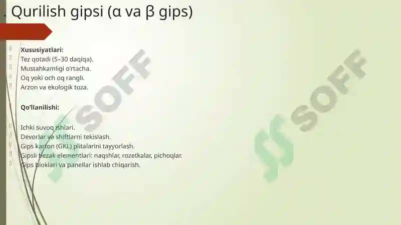 Gips asosida tayyorlangan bog‘lochi moddalar 2