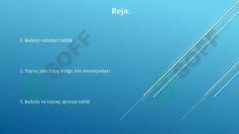 Ruboiy va tuyuq janri tahlili 2