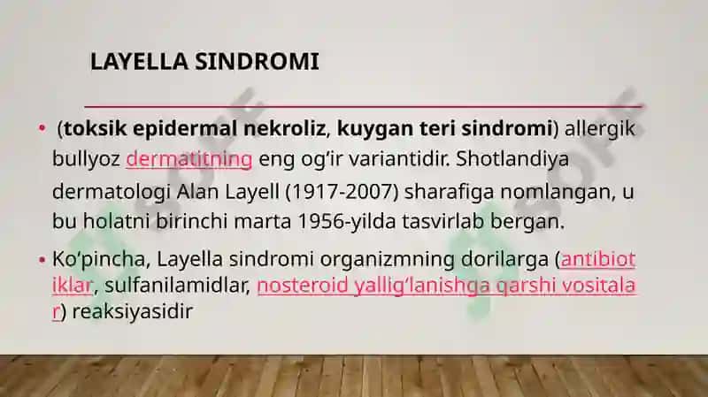 Layell va Stivens-Djonson sindromlari 2
