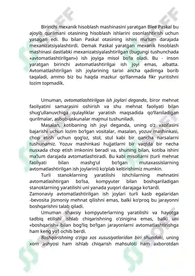 AVTOMATLASHTIRILGAN ISH JOYLARI 2